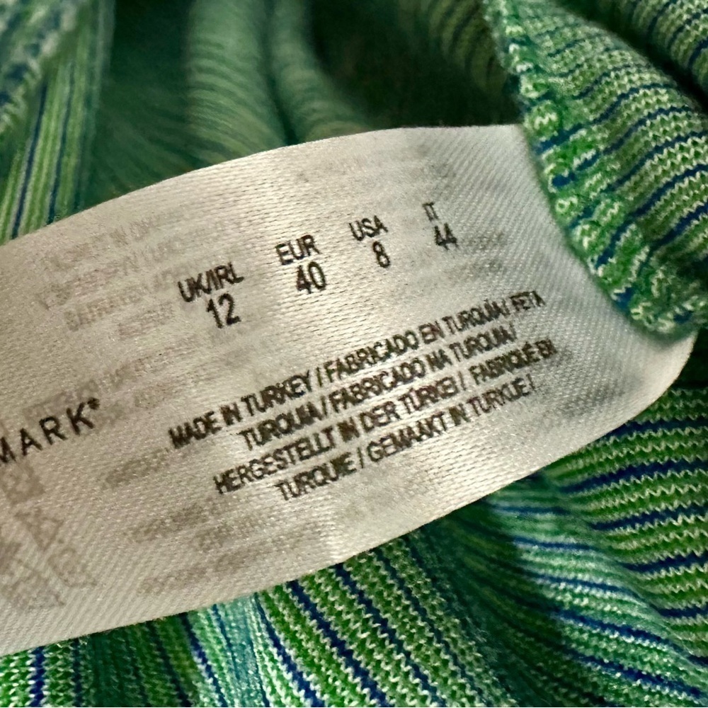 046 Primark | NWOT Turkey Green Textured Knit Square Neck Midi Dress (Size 8) - Picture 5 of 9
